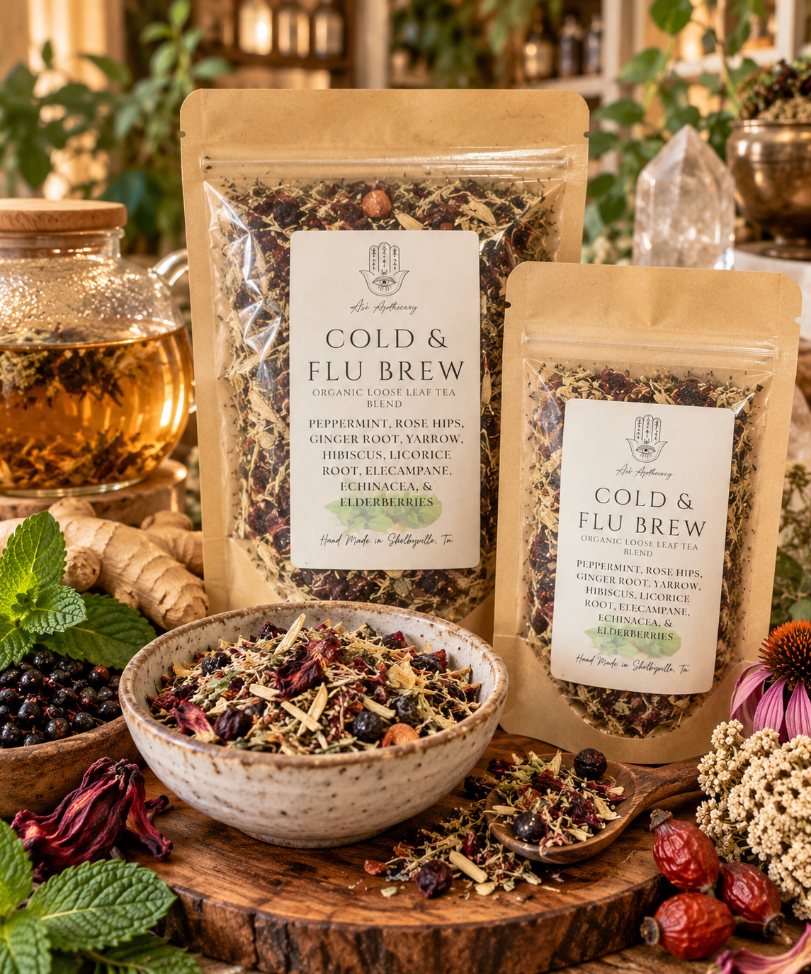 Asé Cold & Flu Brew | Organic loose leaf herbal tea blend LARGE BAG