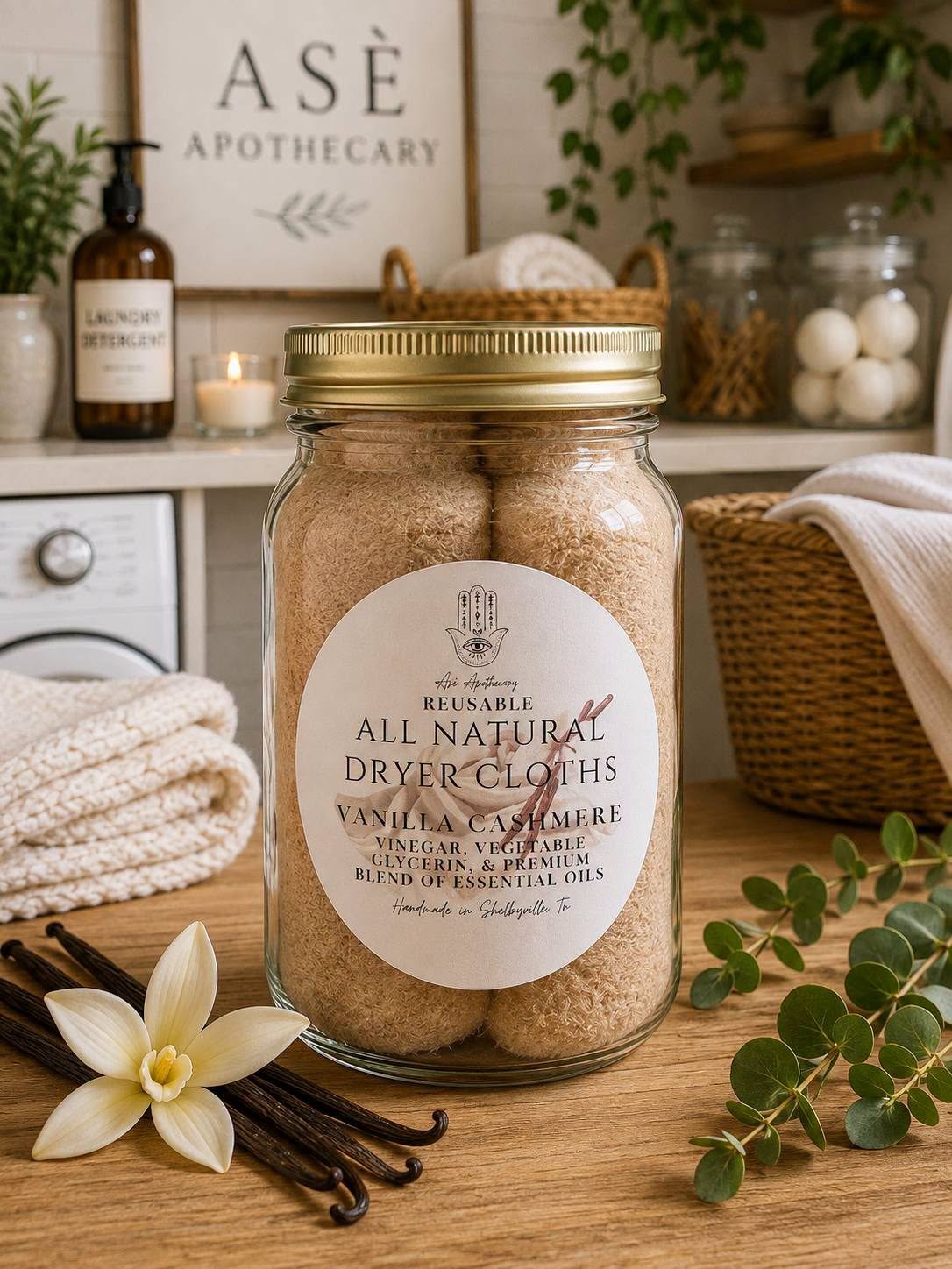 Vanilla Cashmere Reusable All Natural Dryer Cloths