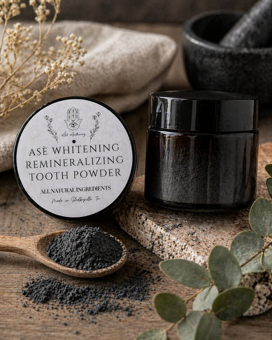Ase Whitening Remineralizing Tooth Powder (with charcoal) - 2 oz jar