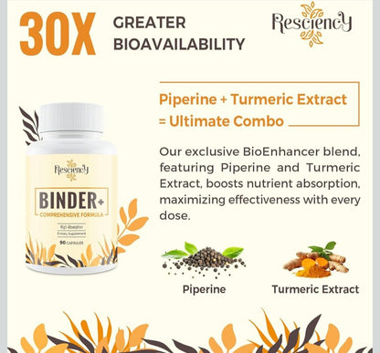 Asè Apothecary Binder+ Detox Support - 90 Capsules